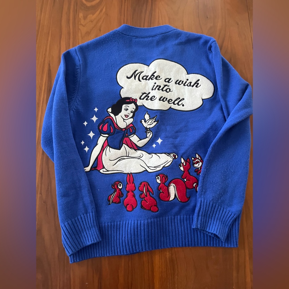 Disney x CakeWorthy Snow White Vintage Inspired Blue Embroidered Cardigan Sz M